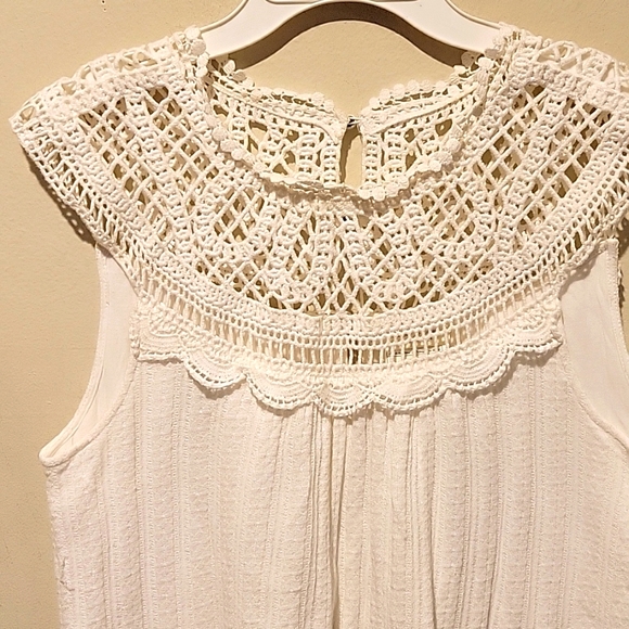 ❤️ ANTHROPOLOGIE MEADOW RUE SIERRA CROCHETED SLEEVELESS BOHO TOP, XS - Picture 6 of 11